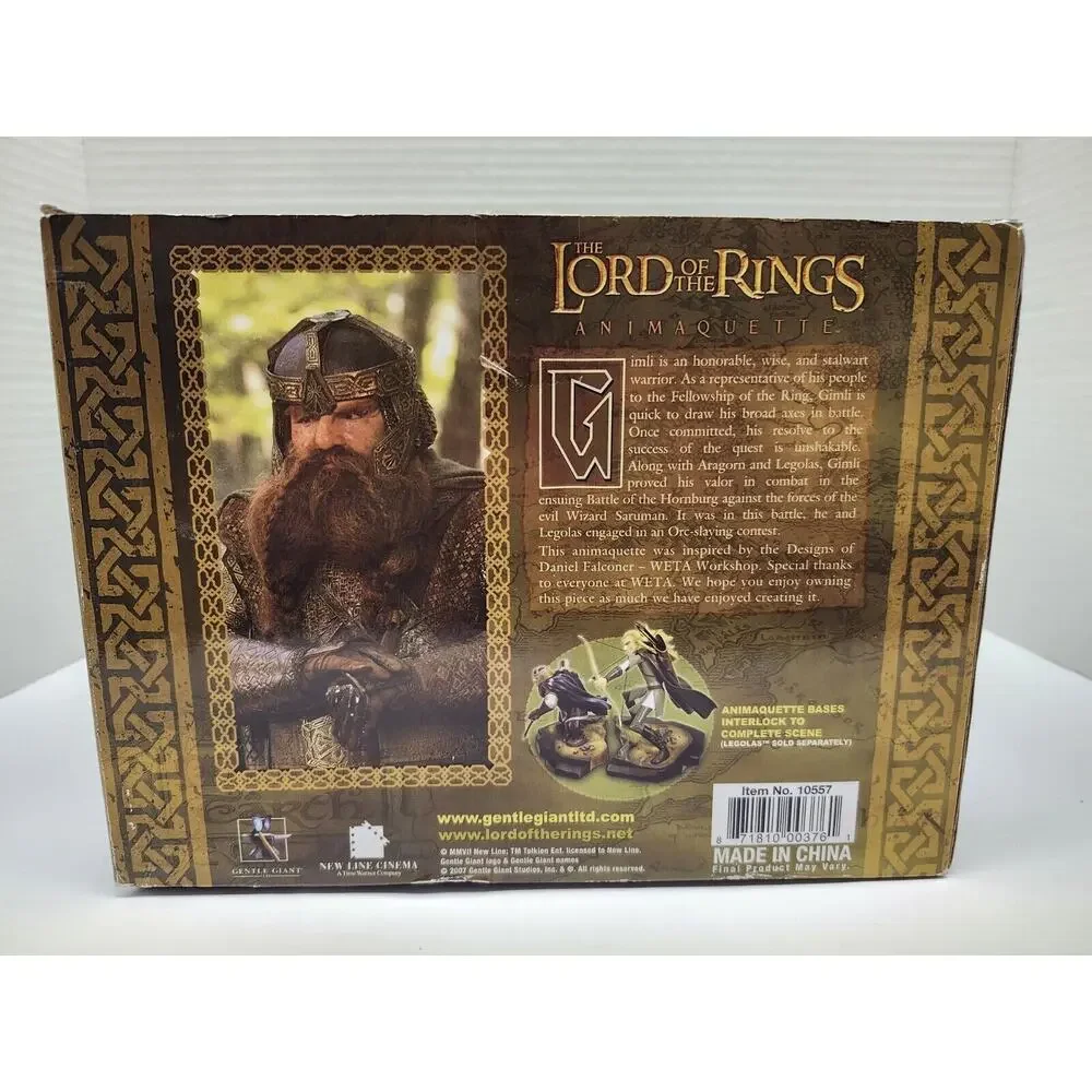 2008 New Lines Cinema The Lord Of The Rings Animaquette Gimli LE 407/1750 In Box